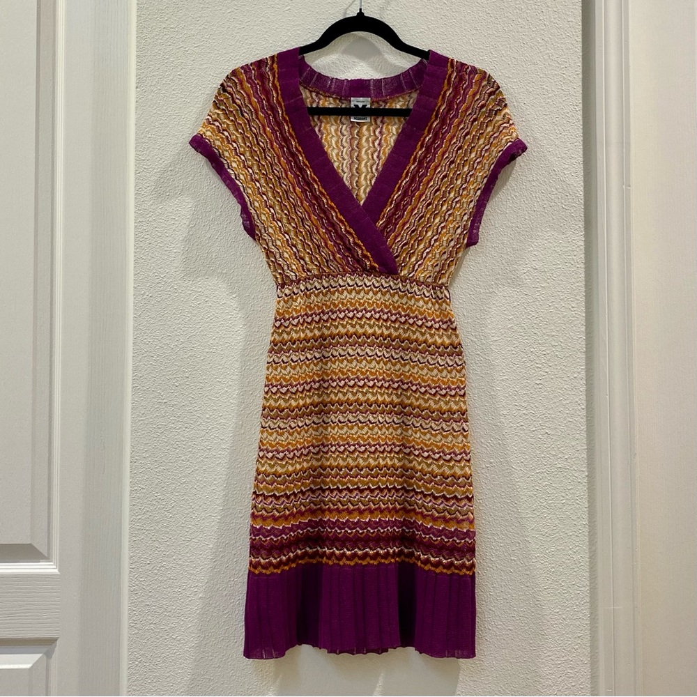 M Missoni purple stripe crochet dress